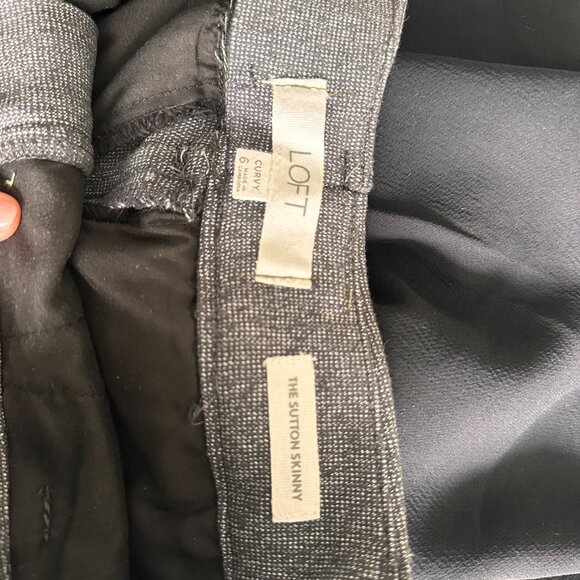 LOFT Sutton Skinny Ankle Pants Black/GreyCharcoal Size 6 Curvy – Workwear Staple - Picture 3 of 4